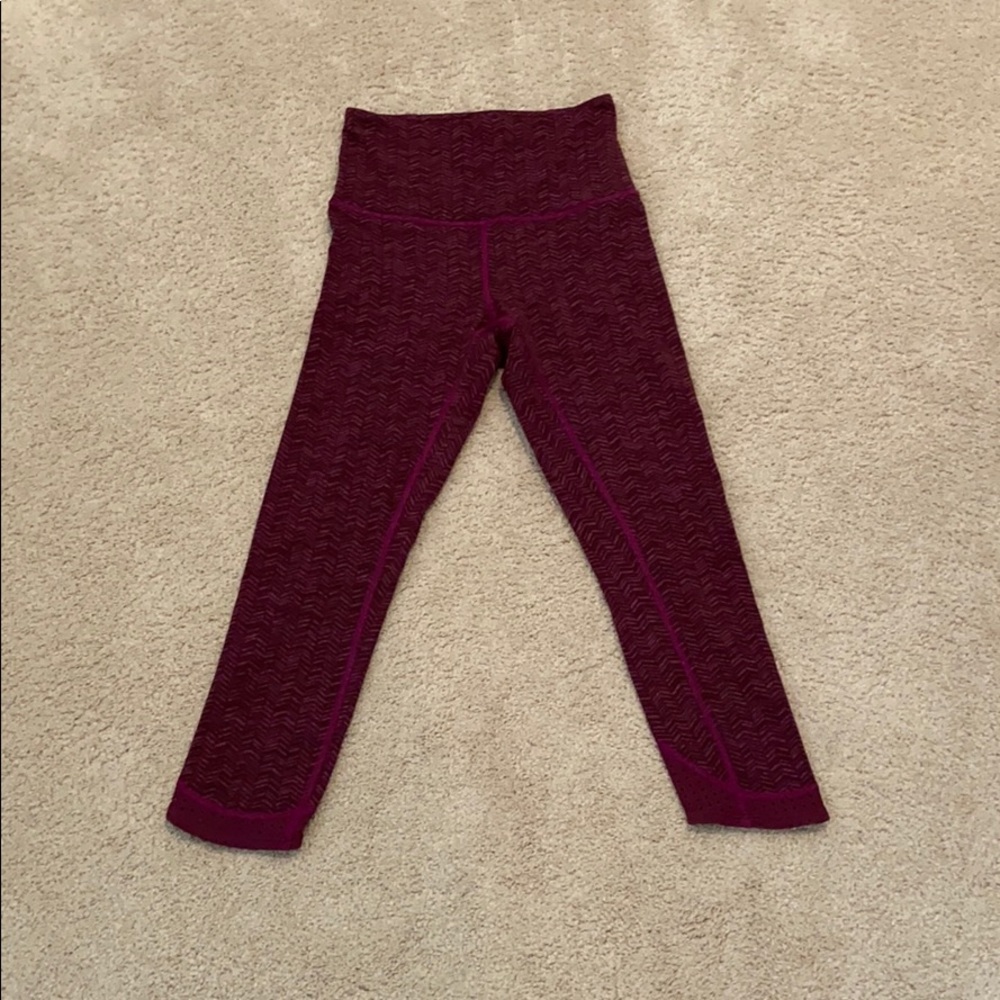 Lululemon Transcend Crop In Red Grape - image 5